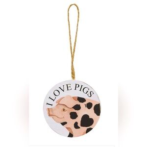 *I Love Farm Animal, Pigs Round Farmhouse Ornament